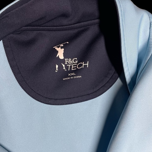 F&G Tech Sky Blue XXL Quarter Zip Stretch Pullover in EUC - Picture 5 of 8